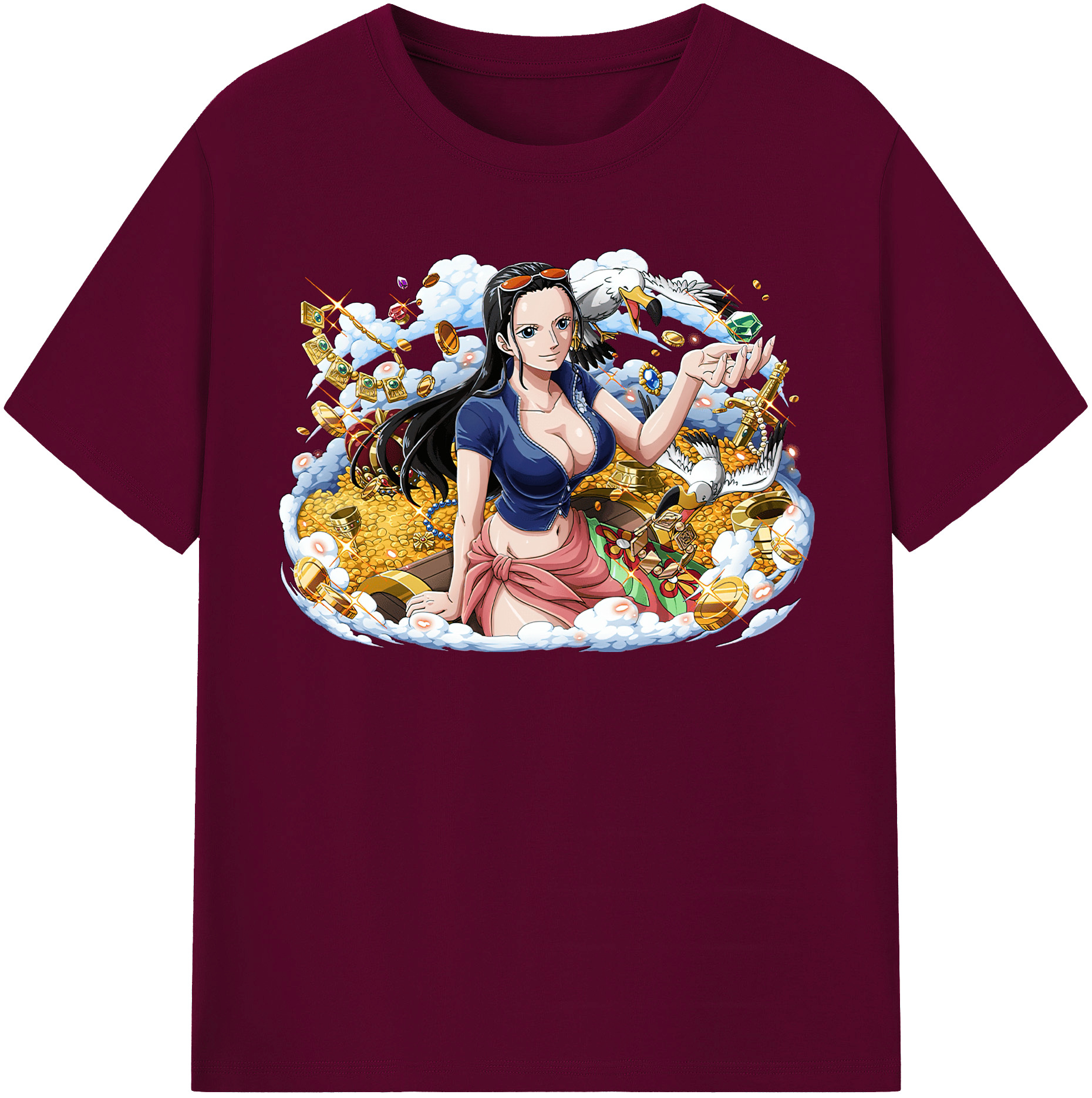 ワンピース ニコ・ロビン ONE PIECE Nico Robin レディースカジュアルプリントTシャツ（綿100％）